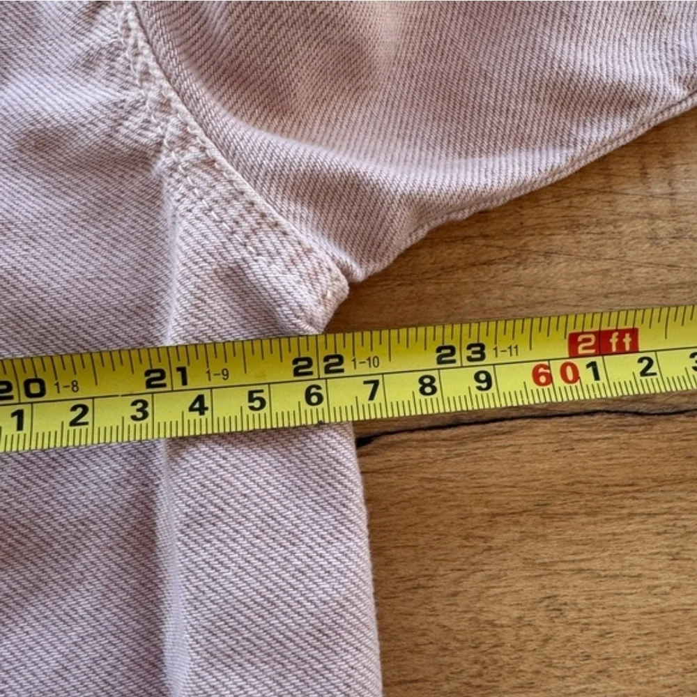 Zara Dusty Pink Eyelet Hem Jean Jacket - Picture 4 of 4